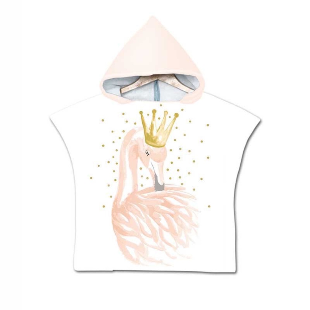 NEW~Flamingo With Crown Hooded Children’s Towel